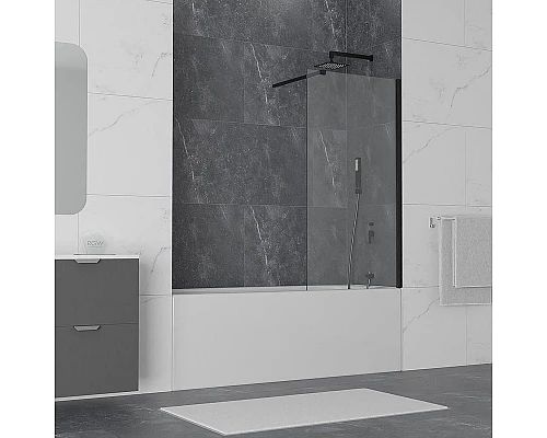 Заказать Шторка на ванну RGW Screens SC-051B 60х150 351105106-14 профиль Черный стекло прозрачное в магазине сантехники Santeh-Crystal.ru