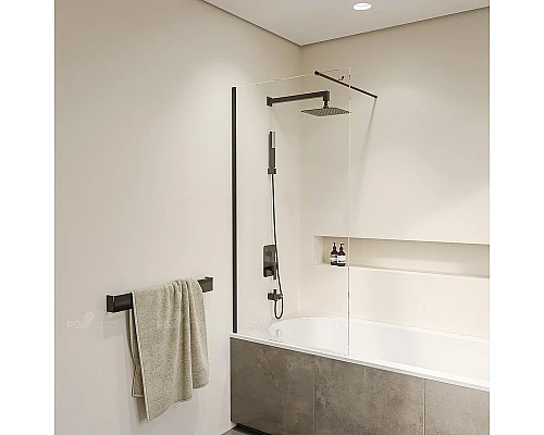 Купить Шторка на ванну RGW Screens SC-051B 90х150 351105109-14 профиль Черный стекло прозрачное в магазине сантехники Santeh-Crystal.ru