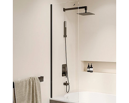 Приобрести Шторка на ванну RGW Screens SC-056-8B 40х150 35110562840-14 профиль Черный стекло прозрачное в магазине сантехники Santeh-Crystal.ru