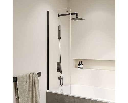 Приобрести Шторка на ванну RGW Screens SC-056-8B 40х150 35110562840-14 профиль Черный стекло прозрачное в магазине сантехники Santeh-Crystal.ru