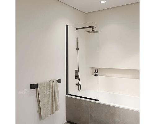 Купить Шторка на ванну RGW Screens SC-109B 60х150 411110906-14 профиль Черный стекло прозрачное в магазине сантехники Santeh-Crystal.ru