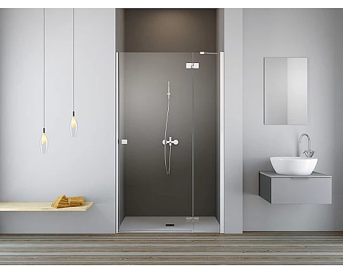 Купить Душевая дверь Radaway Essenza New DWJ 100 R 385014-01-01R профиль Хром стекло прозрачное в магазине сантехники Santeh-Crystal.ru