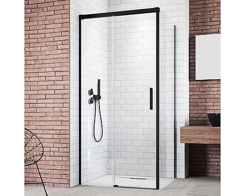 Купить Душевая дверь Radaway Idea Black KDJ 150 L 387045-54-01L профиль Черный стекло прозрачное в магазине сантехники Santeh-Crystal.ru