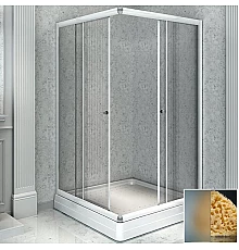 Душевой уголок Radomir 100x110 R 1-03-1-2-0-1231 с поддоном профиль Белый стекло матовое