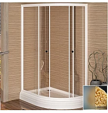 Душевой уголок Radomir 120x80 L 1-03-1-1-0-0081 с поддоном профиль Белый стекло матовое