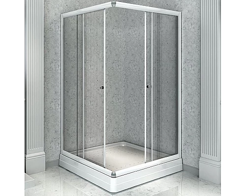 Купить Душевой уголок Radomir 100x90 1-09-1-0-0-1210 профиль Белый стекло прозрачное в магазине сантехники Santeh-Crystal.ru