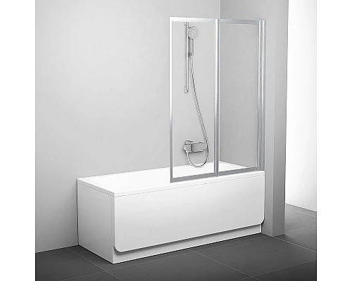 Приобрести Шторка на ванну Ravak Behappy VS2 105 796M0U00Z1 профиль Сатин стекло Transparent в магазине сантехники Santeh-Crystal.ru