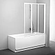 Заказать Шторка на ванну Ravak Behappy VS3 130 795V0100Z1 профиль Белый стекло Transparent в магазине сантехники Santeh-Crystal.ru