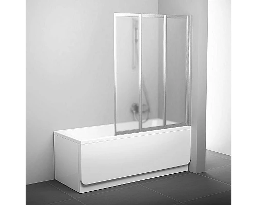 Заказать Шторка на ванну Ravak Behappy VS3 130 795V0U00ZG профиль Сатин стекло Grape в магазине сантехники Santeh-Crystal.ru