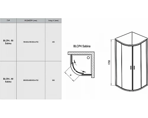 Купить Душевой уголок Ravak Blix BLCP4-90 Sabina 90x90 3B270C40ZG профиль Хром стекло Grape в магазине сантехники Santeh-Crystal.ru