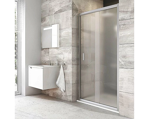 Купить Душевая дверь Ravak Blix BLDP2-110 0PVD0U00ZG профиль Сатин стекло Grape в магазине сантехники Santeh-Crystal.ru