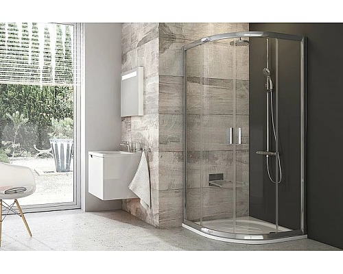 Приобрести Душевой уголок Ravak Blix BLCP4-80 80x80 3B240C00Z1 профиль Хром стекло Transparent в магазине сантехники Santeh-Crystal.ru