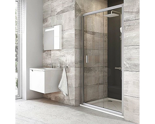 Приобрести Душевая дверь Ravak Blix BLDP2 120 0PVG0U00Z1 профиль Сатин стекло Transparent в магазине сантехники Santeh-Crystal.ru