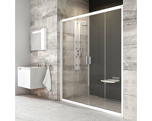 Приобрести Душевая дверь Ravak Blix BLDP4 120 0YVG0100Z1 профиль Белый стекло Transparent в магазине сантехники Santeh-Crystal.ru