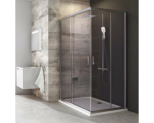 Приобрести Душевая дверь Ravak Blix BLRV2К-90 1XV70U00Z1 профиль Сатин стекло Transparent в магазине сантехники Santeh-Crystal.ru