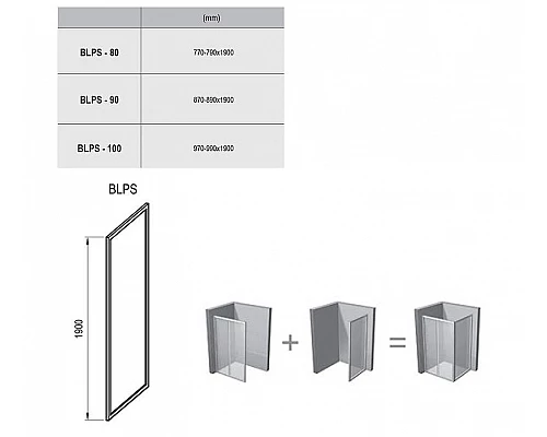Заказать Душевая стенка Ravak Blix BLPS-100 9BHA0C00Z1 профиль Хром стекло Transparent в магазине сантехники Santeh-Crystal.ru