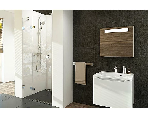 Купить Душевая дверь Ravak Brilliant BSD2-80 A L 0UL4AA00Z1 профиль Хром стекло Transparent в магазине сантехники Santeh-Crystal.ru