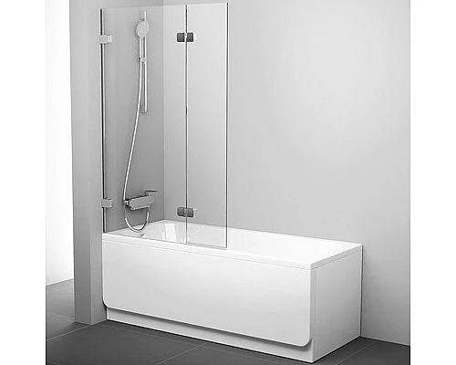 Купить Шторка на ванну Ravak Brilliant BVS2-100 L 7ULA0A00Z1 профиль Хром стекло Transparent в магазине сантехники Santeh-Crystal.ru