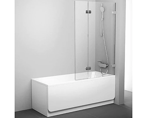 Приобрести Шторка на ванну Ravak Brilliant BVS2-100 R 7UPA0A00Z1 профиль Хром стекло Transparent в магазине сантехники Santeh-Crystal.ru