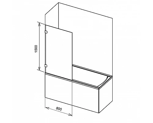 Купить Шторка на ванну Ravak Brilliant BVS1-80 7U840A00Z1 профиль Хром стекло Transparent в магазине сантехники Santeh-Crystal.ru
