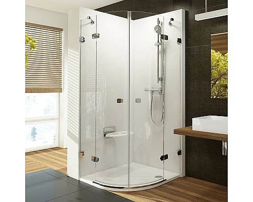Купить Душевой уголок Ravak Brilliant BSKK4-80 80х80 3U244A00Y1 профиль Хром стекло Transparent в магазине сантехники Santeh-Crystal.ru