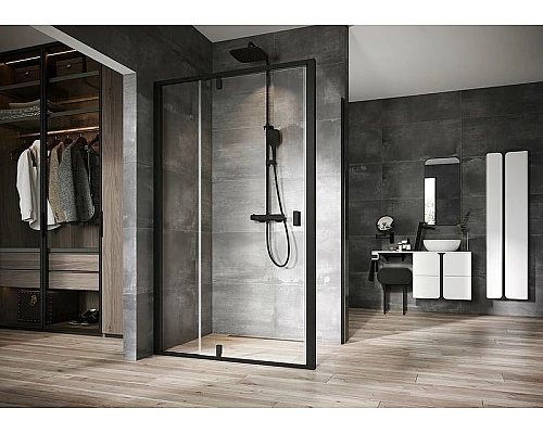 Заказать Душевая стенка Ravak Nexty NPS-100 90OA0300Z1 профиль Черный стекло Transparent в магазине сантехники Santeh-Crystal.ru