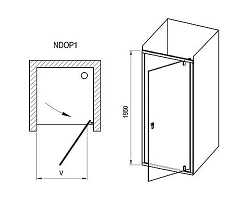 Приобрести Душевая дверь Ravak Nexty NDOP1-90 03O70300Z1 профиль Черный стекло Transparent в магазине сантехники Santeh-Crystal.ru