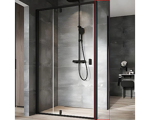 Купить Душевая стенка Ravak Nexty NPS-80 90O40300Z1 профиль Черный стекло Transparent в магазине сантехники Santeh-Crystal.ru
