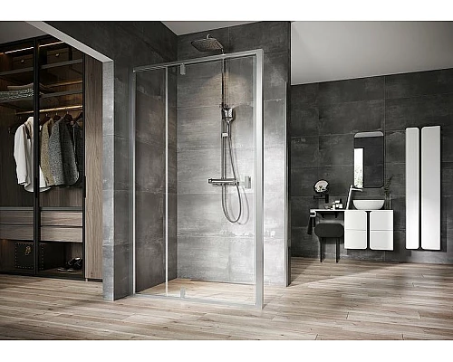 Купить Душевая стенка Ravak Nexty NPS-80 90O40U00Z1 профиль Сатин стекло Transparent в магазине сантехники Santeh-Crystal.ru