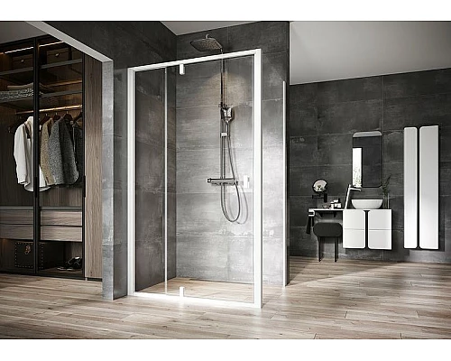 Купить Душевая стенка Ravak Nexty NPS-100 90OA0100Z1 профиль Белый стекло Transparent в магазине сантехники Santeh-Crystal.ru