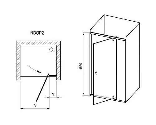 Приобрести Душевая дверь Ravak Nexty NDOP2-100 03OA0100Z1 профиль Белый стекло Transparent в магазине сантехники Santeh-Crystal.ru