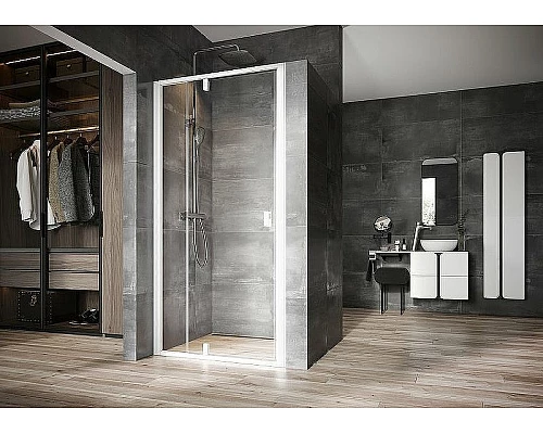 Приобрести Душевая дверь Ravak Nexty NDOP2-110 03OD0101Z1 профиль Белый стекло Transparent в магазине сантехники Santeh-Crystal.ru