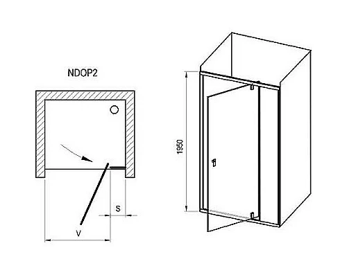 Приобрести Душевая дверь Ravak Nexty NDOP2-110 03OD0101Z1 профиль Белый стекло Transparent в магазине сантехники Santeh-Crystal.ru