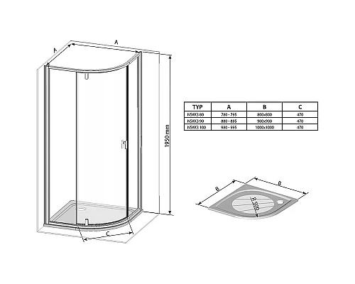 Заказать Душевой уголок Ravak Nexty NSKK3-100 100x100 3O6AA100Z1 профиль Белый стекло Transparent в магазине сантехники Santeh-Crystal.ru