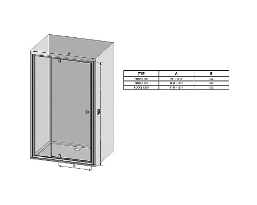 Купить Душевая дверь Ravak Pivot PDOP2-100 03GA0C00Z1 профиль Хром ручка Хром стекло Transparent в магазине сантехники Santeh-Crystal.ru