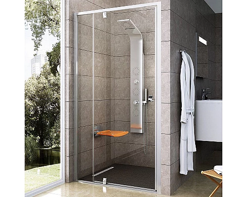 Купить Душевая дверь Ravak Pivot PDOP2-100 03GA0C00Z1 профиль Хром ручка Хром стекло Transparent в магазине сантехники Santeh-Crystal.ru