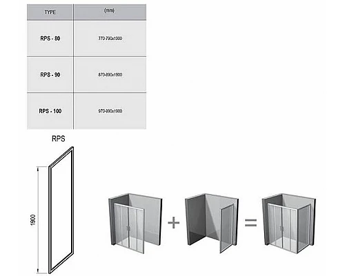Купить Душевая стенка Ravak Rapier RPS-90 9RV70U00ZG профиль Сатин стекло Grape в магазине сантехники Santeh-Crystal.ru