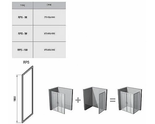 Купить Душевая стенка Ravak Rapier RPS-80 9RV40100ZG профиль Белый стекло Grape в магазине сантехники Santeh-Crystal.ru