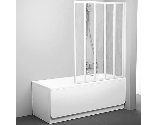 Заказать Шторка на ванну Ravak Supernova VS5 114 794E010041 профиль Белый витраж пластик Rain в магазине сантехники Santeh-Crystal.ru