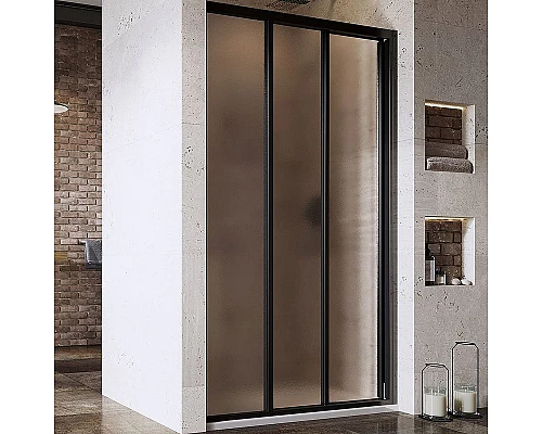 Приобрести Душевая дверь Ravak Supernova ASDP3-100 00VA03R2ZG профиль Черный стекло Grape в магазине сантехники Santeh-Crystal.ru