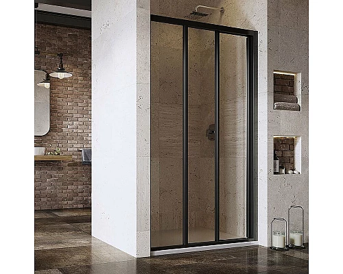 Приобрести Душевая дверь Ravak Supernova ASDP3-90 00V703R2Z1 профиль Черный стекло Transparent в магазине сантехники Santeh-Crystal.ru