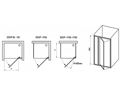 Заказать Душевая дверь Ravak Supernova SDOP-90 03V701O2ZG профиль Белый стекло Grape в магазине сантехники Santeh-Crystal.ru