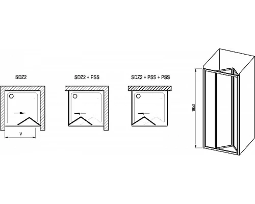 Купить Душевая дверь Ravak Supernova SDZ2-70 01V101O2Z1 профиль Белый стекло Transparent в магазине сантехники Santeh-Crystal.ru