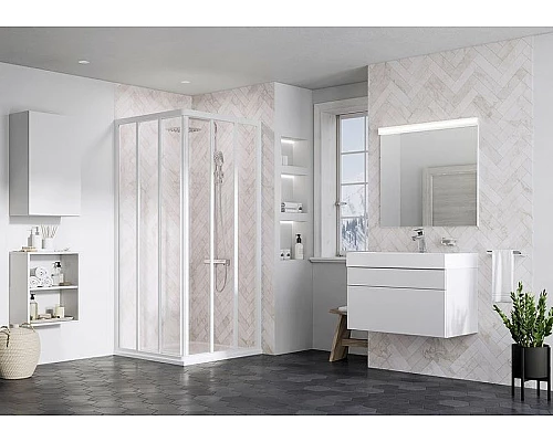 Приобрести Душевая дверь Ravak Supernova ASRV3-75 198 15V301R2Z1 профиль Белый стекло Transparent в магазине сантехники Santeh-Crystal.ru