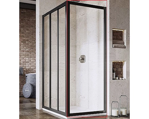 Заказать Душевая стенка Ravak Supernova APSS-80 940403R2Z1 профиль Черный стекло Transparent в магазине сантехники Santeh-Crystal.ru