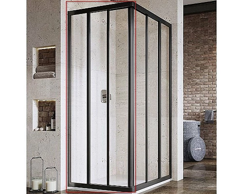 Заказать Душевая дверь Ravak Supernova ASRV3-75 198 15V303R2Z1 профиль Черный стекло Transparent в магазине сантехники Santeh-Crystal.ru