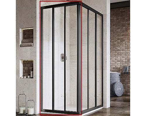 Заказать Душевая дверь Ravak Supernova ASRV3-80 198 15V403R2Z1 профиль Черный стекло Transparent в магазине сантехники Santeh-Crystal.ru