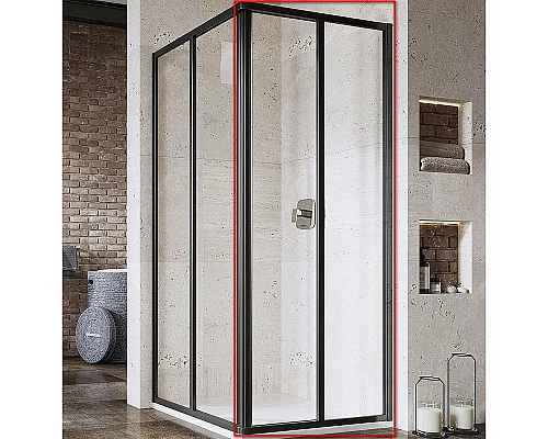 Купить Душевая дверь Ravak Supernova SRV2-75 195 S 14V303O2Z1 профиль Черный стекло Transparent в магазине сантехники Santeh-Crystal.ru