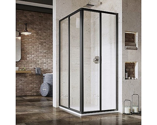 Купить Душевая дверь Ravak Supernova SRV2-75 195 S 14V303O2Z1 профиль Черный стекло Transparent в магазине сантехники Santeh-Crystal.ru