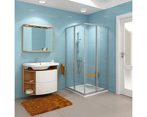 Приобрести Душевая дверь Ravak Supernova SRV2-80 195 S 14V401O211 профиль Белый витраж пластик Pearl в магазине сантехники Santeh-Crystal.ru